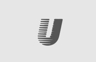 U icono de logotipo de letra del alfabeto gris. diseño de línea para negocios y empresa. vector