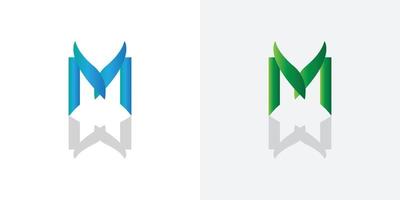 logotipo abstracto letra m vector
