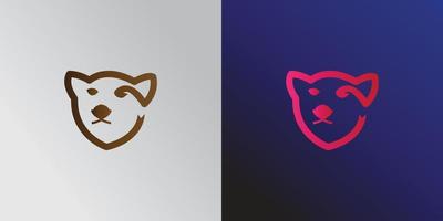 bear head line logo vector