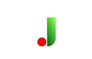 green red J alphabet letter logo icon. Gradient design for company and business vector