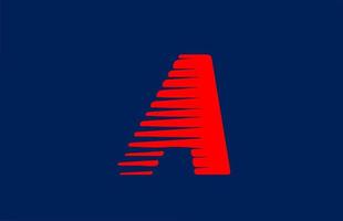 un icono de logotipo de letra del alfabeto rojo azul. diseño de línea para negocios y empresa. vector