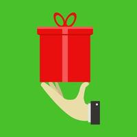 Gift in hand vector