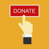 Click on the donate button vector