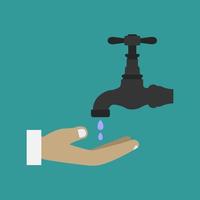 Save water with hand vector