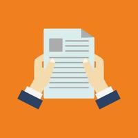 Document in hand vector