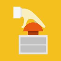 Click on the button with your hand vector