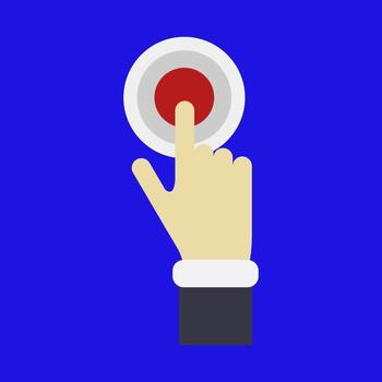 Hand click button vector