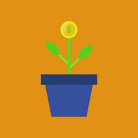 Plant with money vector