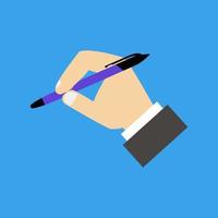 Pen in hand vector