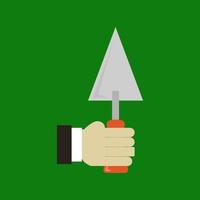 Trowel in hand vector