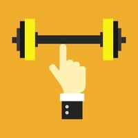 Strong hand holds weight vector