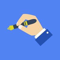 Pen in hand vector