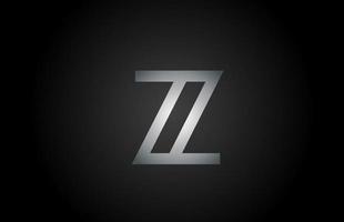Icono de logotipo de letra del alfabeto z gris negro. Diseño de línea para identidad empresarial y empresarial. vector
