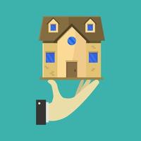 House in hand vector