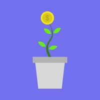 Plant with money vector
