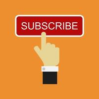 Hand click subscribe button vector