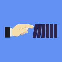 Business man push domino effect vector