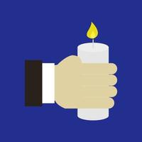 Candle in hand vector