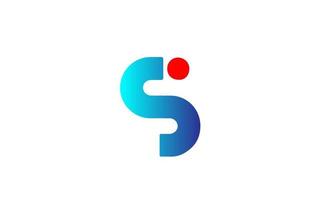 S blue red alphabet letter logo icon. Gradient design for company and business identity vector