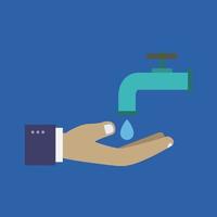 Save water with hand vector