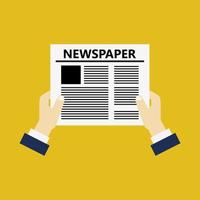 Newspaper in hand vector