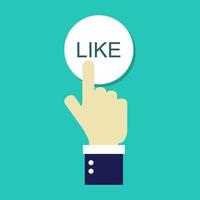 Click on the like button vector