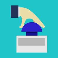 Click on the button with your hand vector