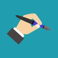 Pen in hand vector