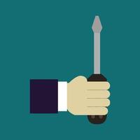 Screwdriver in hand vector