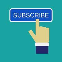 Hand click subscribe button vector