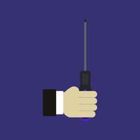 Screwdriver in hand vector