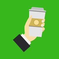 Coffee cup in hand vector