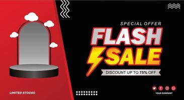 Flash Sale Banner Red and Black