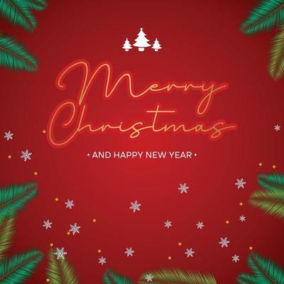 Merry Christmas Greeting Card With Lettering