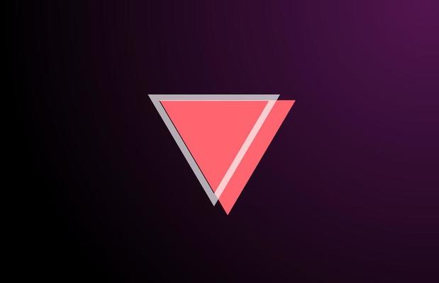 pink black geometric V line alphabet letter logo icon for company. Simple line design for corporate and business