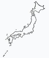 Doodle freehand drawing of Japan map. vector