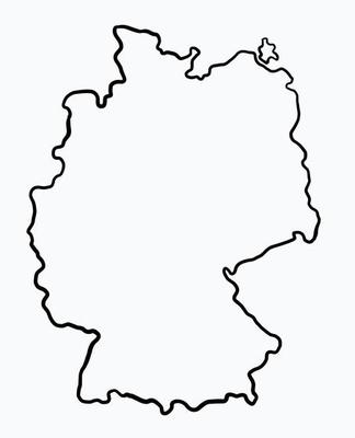 Doodle freehand drawing of Germany map.