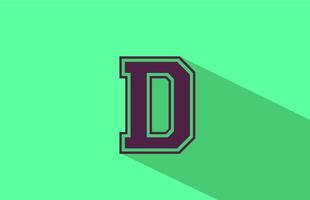 alphabet letter D logo icon in brown and green. Creative design for company and business with long shadow vector