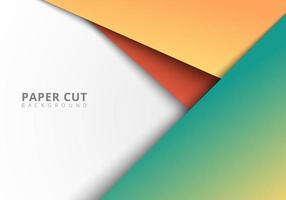 3D abstract colorful geometric paper cut style overlap layer on white background vector