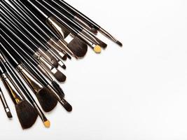 Set of makeup brushes photo