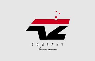 AZ AZ combinación de logotipo de letra del alfabeto en color rojo y negro. Diseño de icono creativo para empresa y negocio. vector