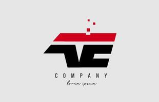 AE AE combinación de logotipo de letra del alfabeto en color rojo y negro. Diseño de icono creativo para empresa y negocio. vector