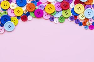 Multicolored sewing buttons photo