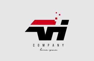 ah a h alphabet letter logo combination in red and black color. Creative icon design for company and business vector