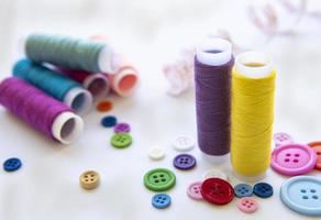 Color threads and sewing accessories photo