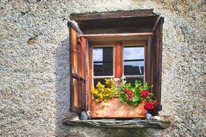 Typical window of the Swiss Alps photo