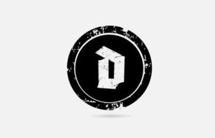 Plantilla de icono de logotipo de letra del alfabeto d vintage en blanco y negro. diseño creativo para empresa y negocio vector