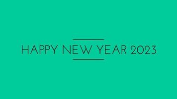 feliz año nuevo 2023 fondo de pantalla verde con líneas de colores y feliz año nuevo en el estilo de líneas centrales - gratis para uso comercial video