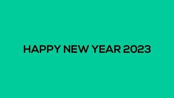 Happy New Year 2023 Green screen background with colored lines and HAPPY New year in the center Sliced Style - free for commercial use video