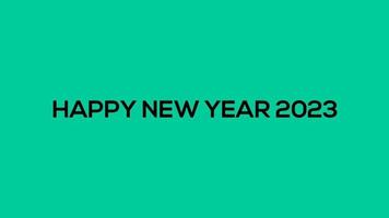 felice anno nuovo 2023 sfondo dello schermo verde con linee colorate e felice anno nuovo al centro in stile affettato - gratuito per uso commerciale video